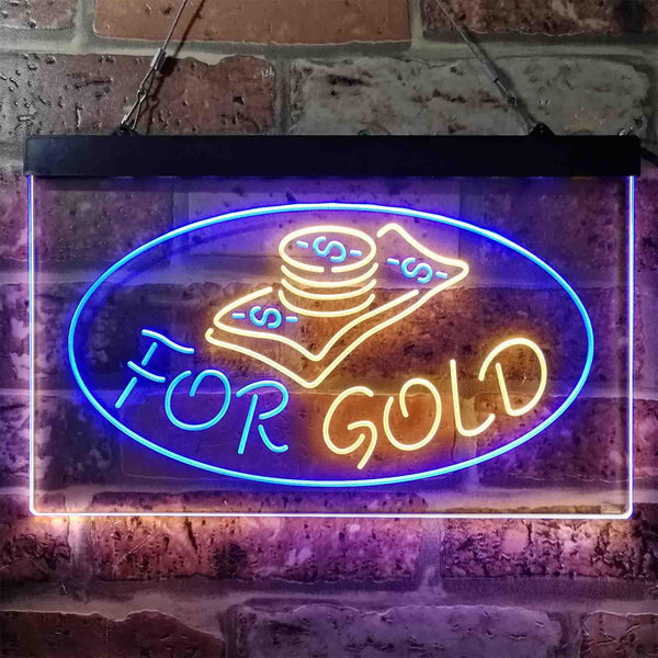 ADVPRO Cash for Gold Shop Business Dual Color LED Neon Sign st6-i3864 - Blue & Yellow