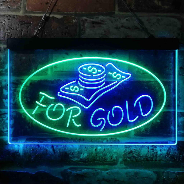 ADVPRO Cash for Gold Shop Business Dual Color LED Neon Sign st6-i3864 - Green & Blue