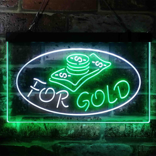 ADVPRO Cash for Gold Shop Business Dual Color LED Neon Sign st6-i3864 - White & Green