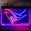 ADVPRO Please Don't Ever Let Me Go Love Hand on Hand Dual Color LED Neon Sign st6-i3865 - Red & Blue
