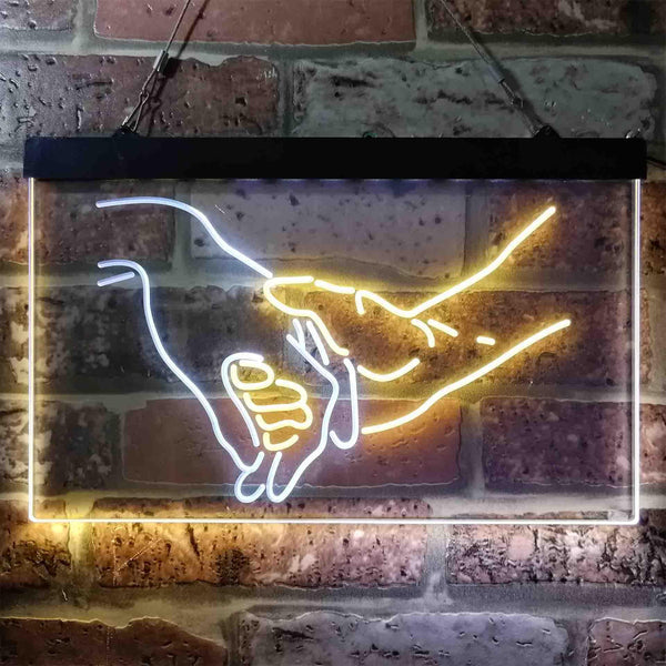 ADVPRO Please Don't Ever Let Me Go Love Hand on Hand Dual Color LED Neon Sign st6-i3865 - White & Yellow