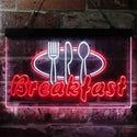 ADVPRO Breakfast Fork Knife Spoon Cafe Dual Color LED Neon Sign st6-i3866 - White & Red