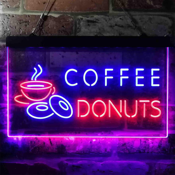 ADVPRO Coffee Donut Cafe Dual Color LED Neon Sign st6-i3867 - Blue & Red