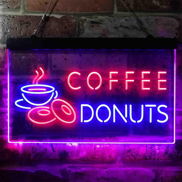 ADVPRO Coffee Donut Cafe Dual Color LED Neon Sign st6-i3867 - Red & Blue