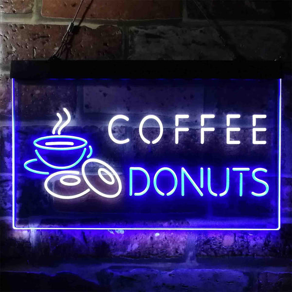 ADVPRO Coffee Donut Cafe Dual Color LED Neon Sign st6-i3867 - White & Blue