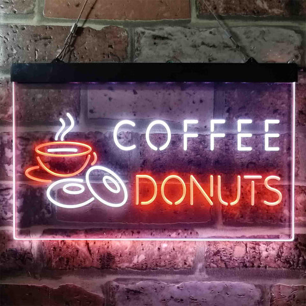 ADVPRO Coffee Donut Cafe Dual Color LED Neon Sign st6-i3867 - White & Orange
