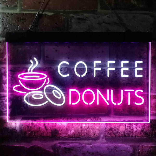 ADVPRO Coffee Donut Cafe Dual Color LED Neon Sign st6-i3867 - White & Purple