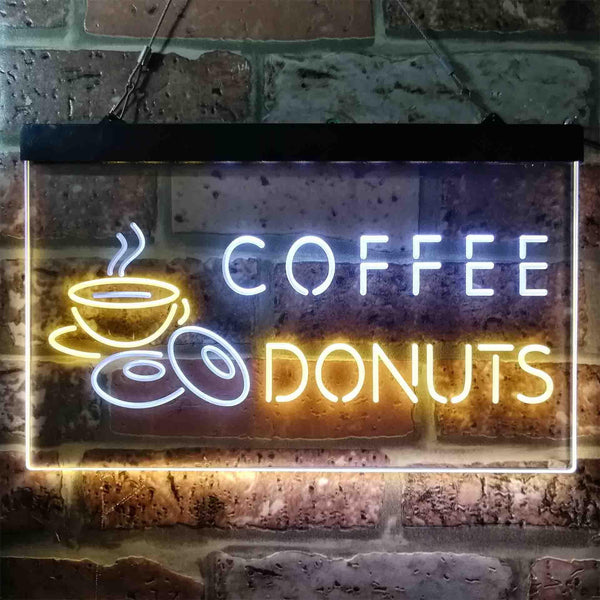 ADVPRO Coffee Donut Cafe Dual Color LED Neon Sign st6-i3867 - White & Yellow