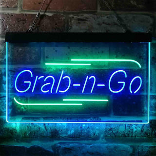 ADVPRO Grab n Go Take Away Shop Dual Color LED Neon Sign st6-i3868 - Green & Blue
