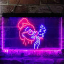 ADVPRO Smoking Woman Bad Bitch Cave Shed Room Dual Color LED Neon Sign st6-i3869 - Blue & Red