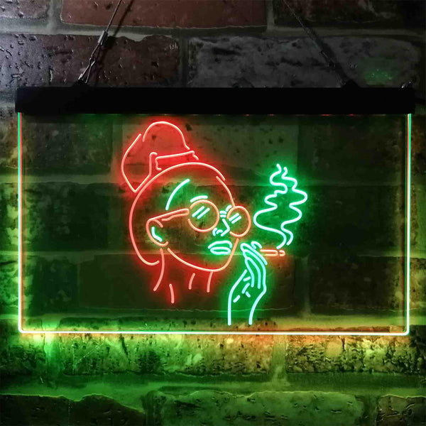 ADVPRO Smoking Woman Bad Bitch Cave Shed Room Dual Color LED Neon Sign st6-i3869 - Green & Red