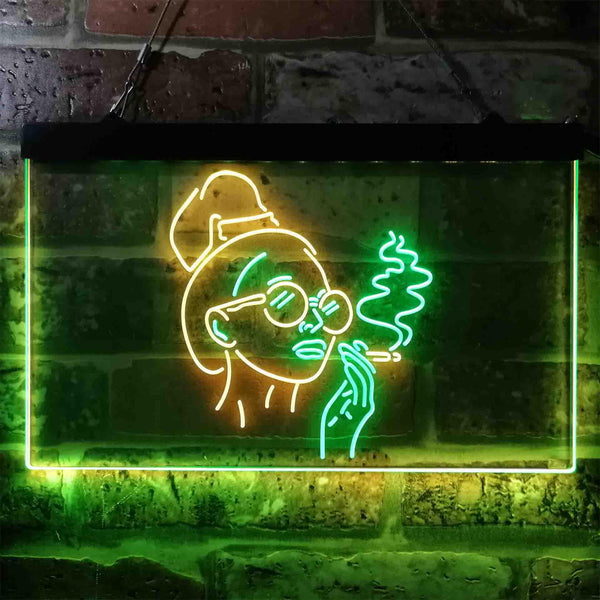 ADVPRO Smoking Woman Bad Bitch Cave Shed Room Dual Color LED Neon Sign st6-i3869 - Green & Yellow