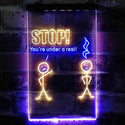 ADVPRO Stop You are Under A Rest Funny Room Display Dual Color LED Neon Sign st6-i3870 - Blue & Yellow