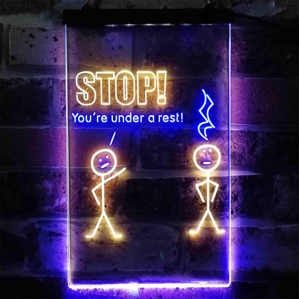 ADVPRO Stop You are Under A Rest Funny Room Display Dual Color LED Neon Sign st6-i3870 - Blue & Yellow