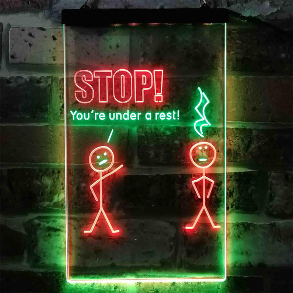 ADVPRO Stop You are Under A Rest Funny Room Display Dual Color LED Neon Sign st6-i3870 - Green & Red