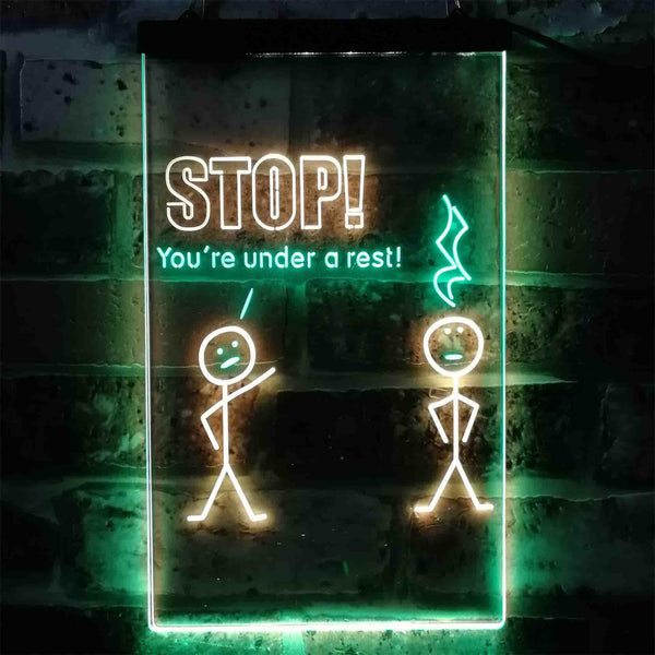 ADVPRO Stop You are Under A Rest Funny Room Display Dual Color LED Neon Sign st6-i3870 - Green & Yellow