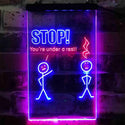 ADVPRO Stop You are Under A Rest Funny Room Display Dual Color LED Neon Sign st6-i3870 - Red & Blue