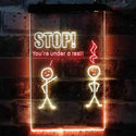 ADVPRO Stop You are Under A Rest Funny Room Display Dual Color LED Neon Sign st6-i3870 - Red & Yellow