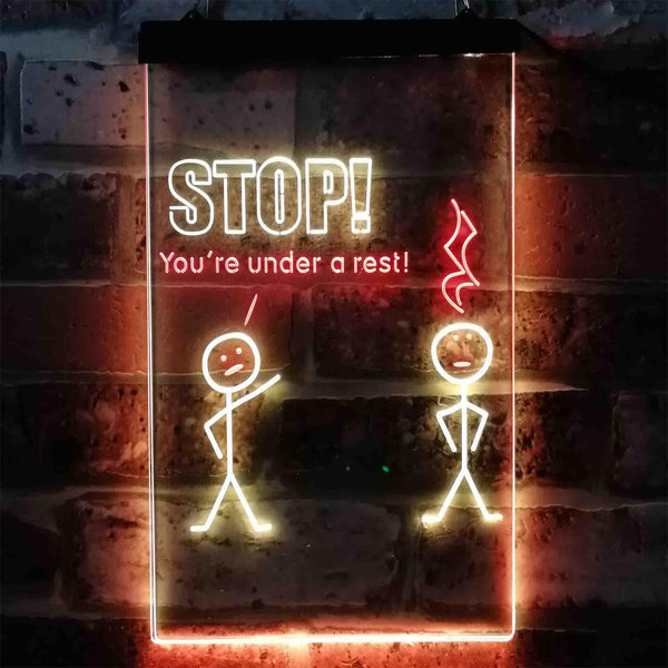 ADVPRO Stop You are Under A Rest Funny Room Display Dual Color LED Neon Sign st6-i3870 - Red & Yellow