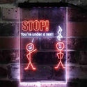 ADVPRO Stop You are Under A Rest Funny Room Display Dual Color LED Neon Sign st6-i3870 - White & Orange