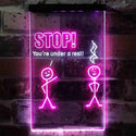 ADVPRO Stop You are Under A Rest Funny Room Display Dual Color LED Neon Sign st6-i3870 - White & Purple