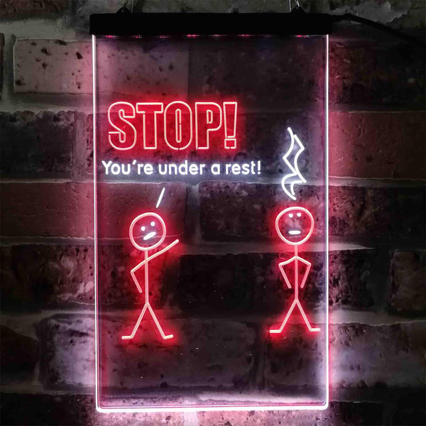 ADVPRO Stop You are Under A Rest Funny Room Display Dual Color LED Neon Sign st6-i3870 - White & Red