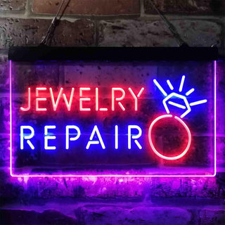 ADVPRO Jewelry Repair Shop Dual Color LED Neon Sign st6-i3871 - Blue & Red