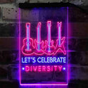 ADVPRO Lets Celebrate Diversity Guitar Room  Dual Color LED Neon Sign st6-i3874 - Blue & Red