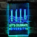 ADVPRO Lets Celebrate Diversity Guitar Room  Dual Color LED Neon Sign st6-i3874 - Green & Blue