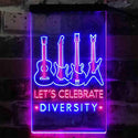 ADVPRO Lets Celebrate Diversity Guitar Room  Dual Color LED Neon Sign st6-i3874 - Red & Blue