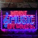 ADVPRO Without Music Life Would Be Flat b-Flat Note Dual Color LED Neon Sign st6-i3875 - Red & Blue