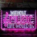 ADVPRO Without Music Life Would Be Flat b-Flat Note Dual Color LED Neon Sign st6-i3875 - White & Purple