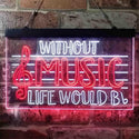 ADVPRO Without Music Life Would Be Flat b-Flat Note Dual Color LED Neon Sign st6-i3875 - White & Red