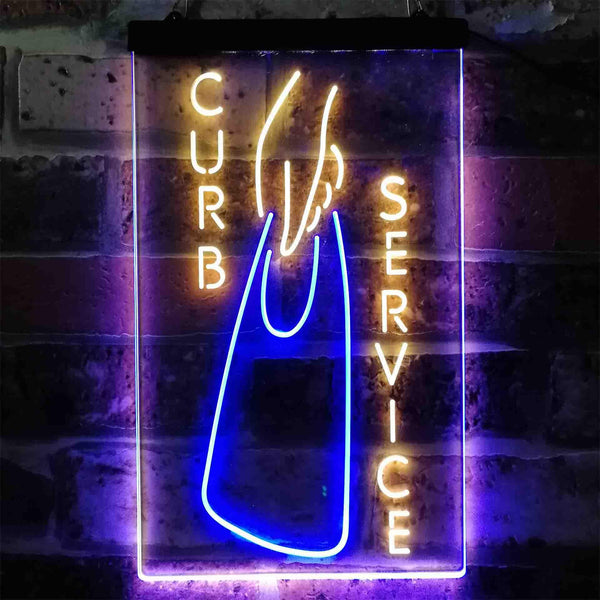 ADVPRO Curb Service Shop  Dual Color LED Neon Sign st6-i3876 - Blue & Yellow