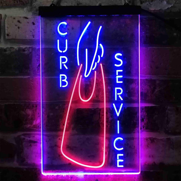 ADVPRO Curb Service Shop  Dual Color LED Neon Sign st6-i3876 - Red & Blue