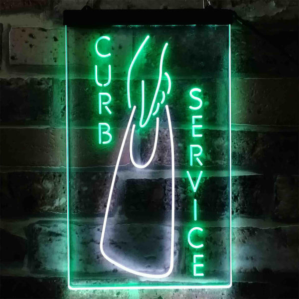 ADVPRO Curb Service Shop  Dual Color LED Neon Sign st6-i3876 - White & Green