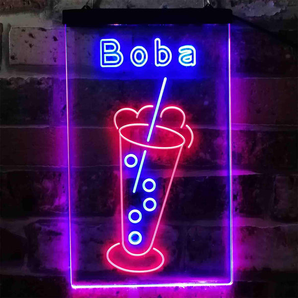 ADVPRO Boba Tea  Dual Color LED Neon Sign st6-i3877 - Red & Blue