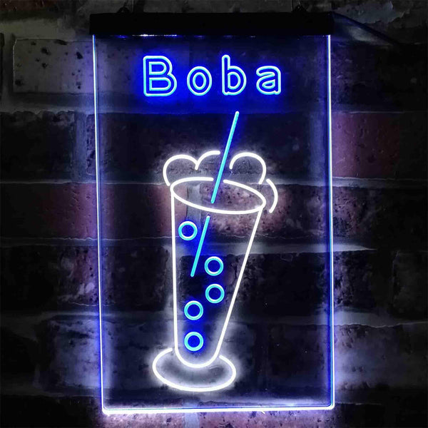 ADVPRO Boba Tea  Dual Color LED Neon Sign st6-i3877 - White & Blue