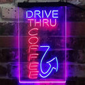 ADVPRO Drive Thru Coffee  Dual Color LED Neon Sign st6-i3878 - Blue & Red