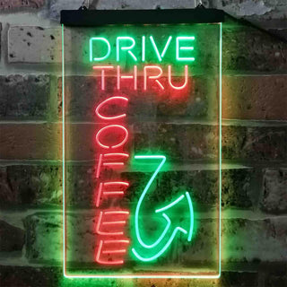 ADVPRO Drive Thru Coffee  Dual Color LED Neon Sign st6-i3878 - Green & Red