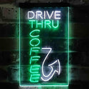 ADVPRO Drive Thru Coffee  Dual Color LED Neon Sign st6-i3878 - White & Green