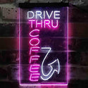 ADVPRO Drive Thru Coffee  Dual Color LED Neon Sign st6-i3878 - White & Purple