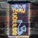 ADVPRO Drive Thru Coffee  Dual Color LED Neon Sign st6-i3878 - White & Yellow