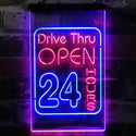 ADVPRO Drive Thru Open 24 Hours  Dual Color LED Neon Sign st6-i3879 - Red & Blue