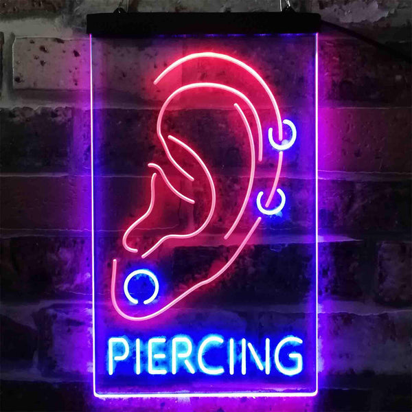 ADVPRO Ear Piercing Display Tattoo Shop  Dual Color LED Neon Sign st6-i3880 - Red & Blue