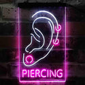 ADVPRO Ear Piercing Display Tattoo Shop  Dual Color LED Neon Sign st6-i3880 - White & Purple