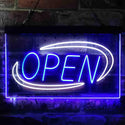 ADVPRO Open Special Effect Dual Color LED Neon Sign st6-i3881 - White & Blue