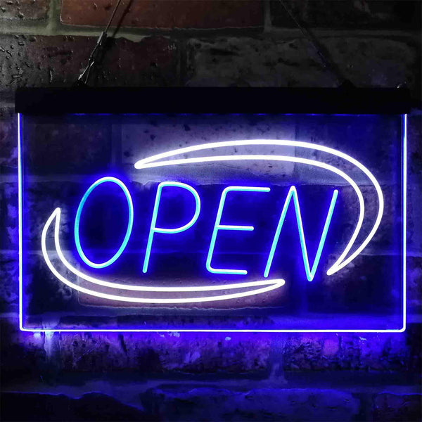ADVPRO Open Special Effect Dual Color LED Neon Sign st6-i3881 - White & Blue