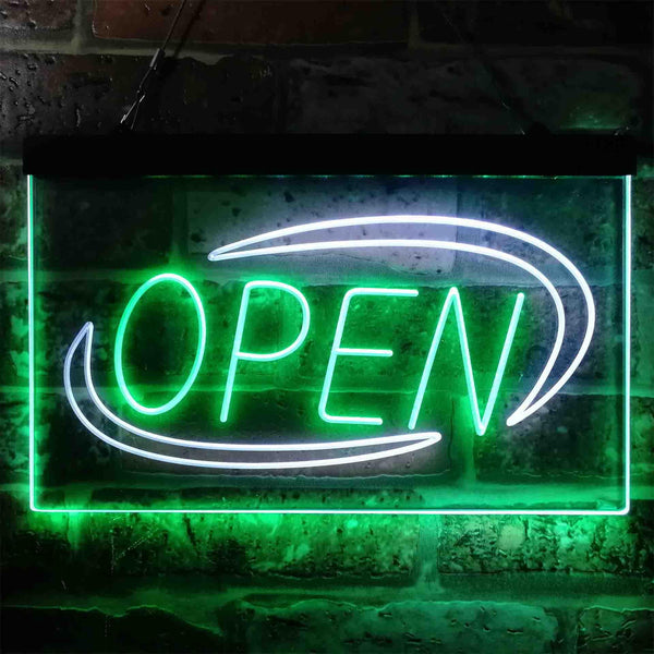 ADVPRO Open Special Effect Dual Color LED Neon Sign st6-i3881 - White & Green