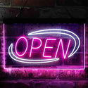 ADVPRO Open Special Effect Dual Color LED Neon Sign st6-i3881 - White & Purple